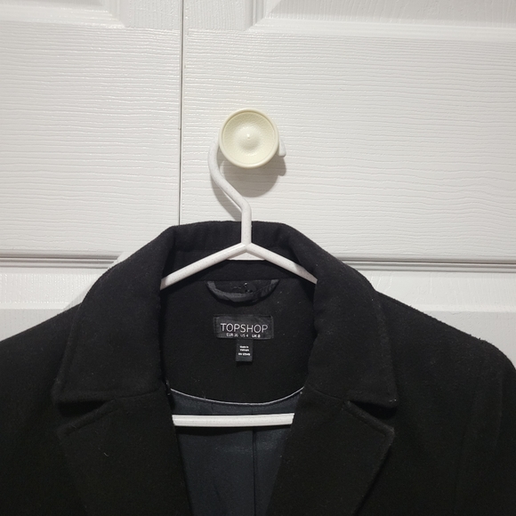 Black Topshop Wool Coat - Picture 3 of 4